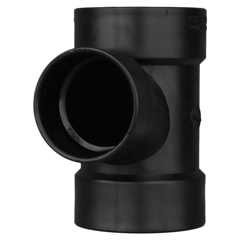 Emery Jensen ABS DWV fittings TEE SAN ABS 4x4x3 inch for plumbing drainage systems, showing the T-shaped fitting with labeled size.