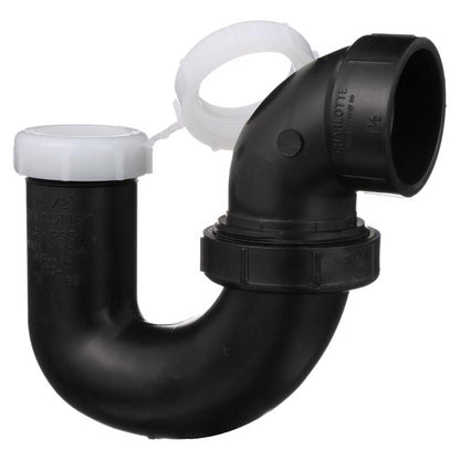 ABS DWV fitting Trap and Union P LA 1.5x1.5 from Emery Jensen, showing a plumbing trap and union connection for drainage systems.