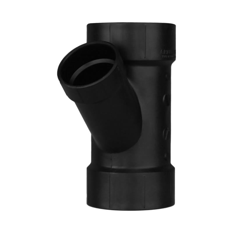 Emery Jensen WYE 45D ABS DWV fitting with 3x3x2 hub connections for drain, waste, and vent plumbing systems.