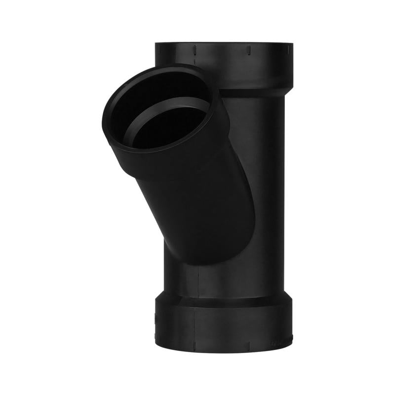 Emery Jensen Y-45 ABS DWV fitting with 2x1.5 inch connections, used for drainage and vent piping in plumbing systems.