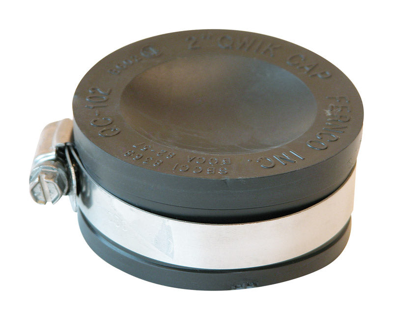 Flex 2-inch DWV PVC cap from Emery Jensen, a durable plumbing accessory for pipe end sealing.