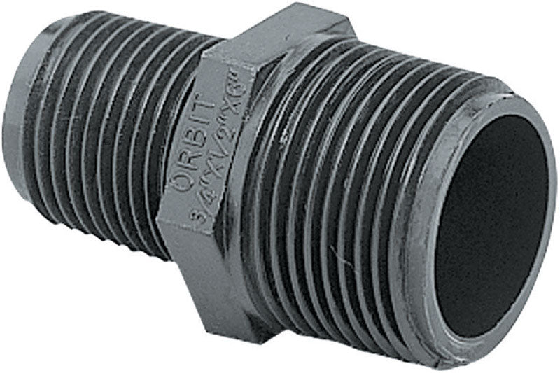 Emery Jensen PLY Adapter 1/2 x 3/4 MNPT plumbing fitting for connecting pipes or hoses in accessories.