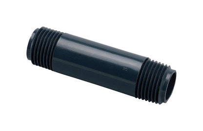 Emery Jensen PVC RISR 1/2 MNPT fitting, 6-inch length, used as plumbing accessory for irrigation or fluid transfer systems.