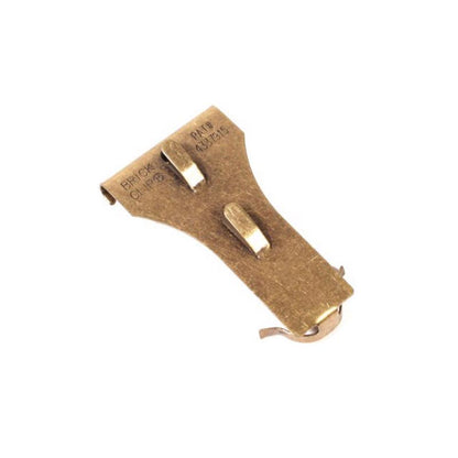 Pair of Emery Jensen metal brick clips, durable holders used for securing or testing bricks in construction projects.