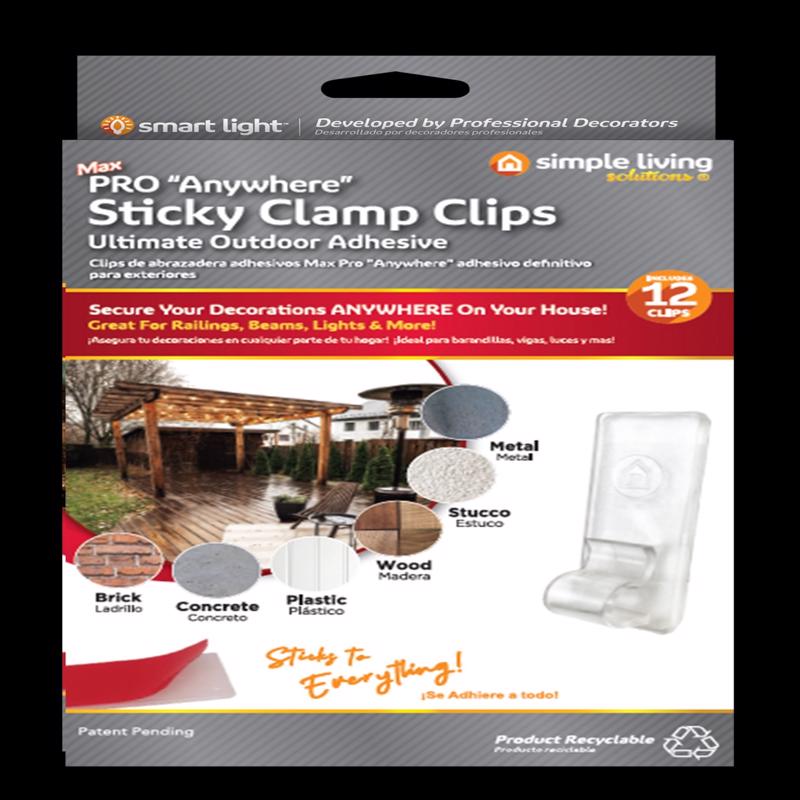Set of 12 Emery Jensen Sticky Clamp Clips, versatile accessories for holding or testing objects securely.