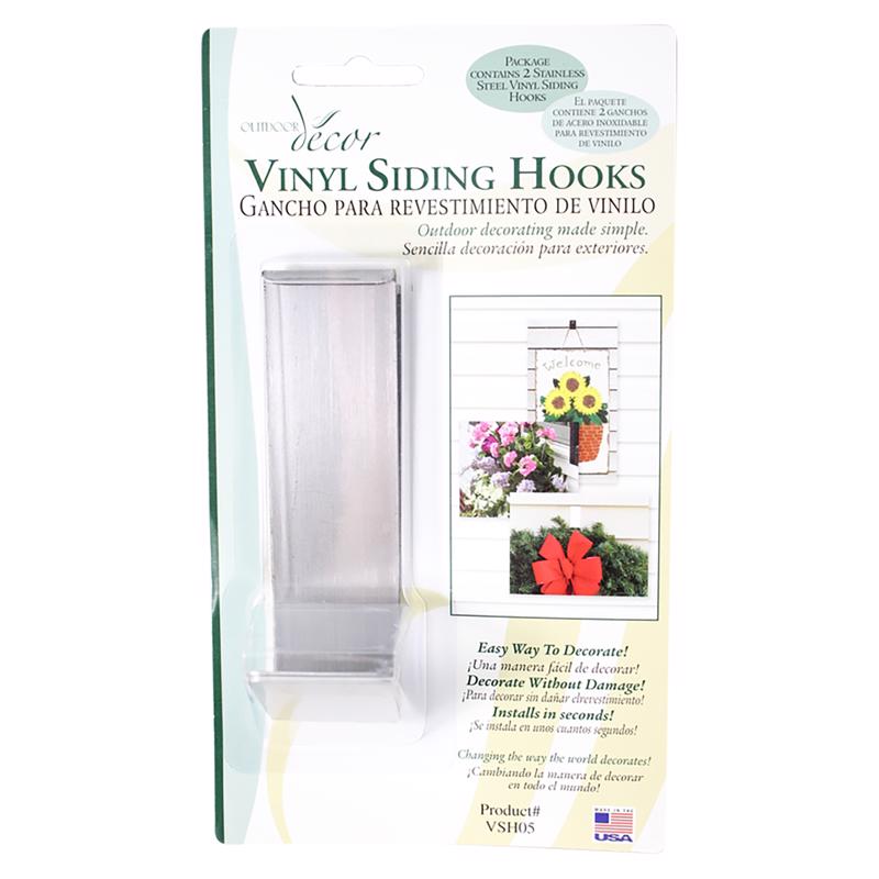 Emery Jensen vinyl siding hook for accessories and holders, designed for secure attachment and organization on siding.