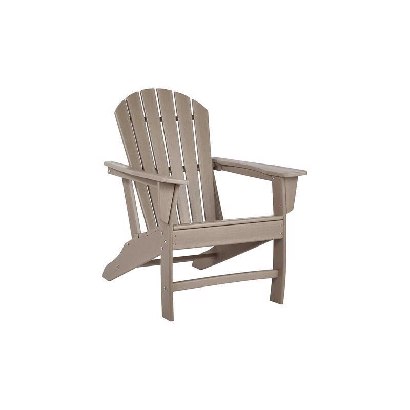 Emery Jensen Ashly Adirondack Chair in brown, outdoor wooden seating with wide armrests and a sloped back for relaxation.