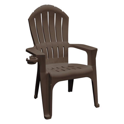 Brown Emery Jensen Big Easy Adirondack Chair with wide armrests and slatted back for outdoor relaxation.
