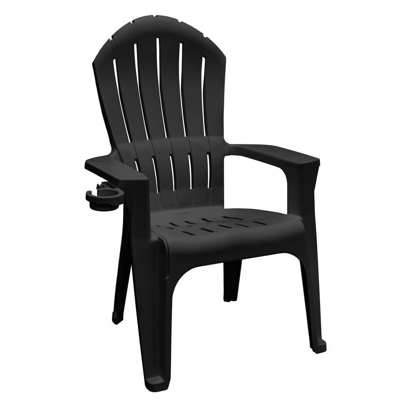 Black Emery Jensen Adirondack chair measuring 31.1 inches, featuring a classic design perfect for outdoor relaxation.