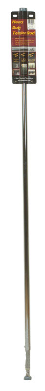 Emery Jensen adjustable tension rod extending from 58 to 83 inches in chrome finish, suitable for hanging curtains or lightweight items.
