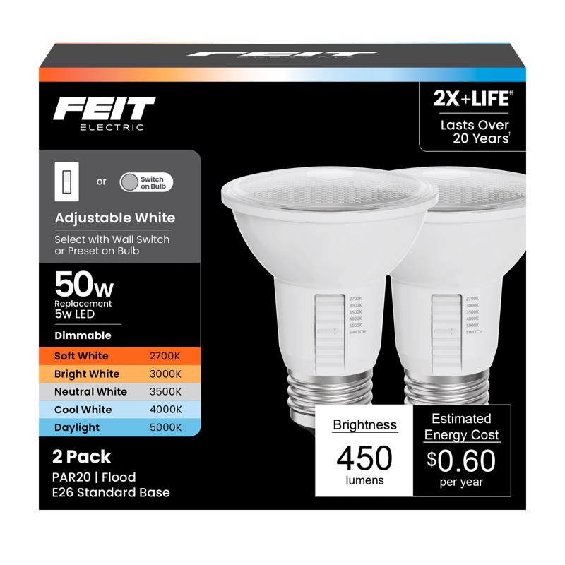 PAR20 50W DMMBLE 6WY 2PK