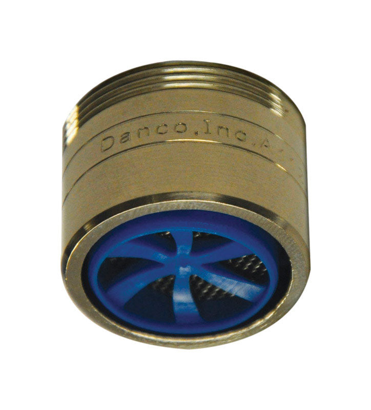 Dual aerator by Emery Jensen with 1.5 GPM flow rate, designed for plumbing fixtures, in a durable brass finish.