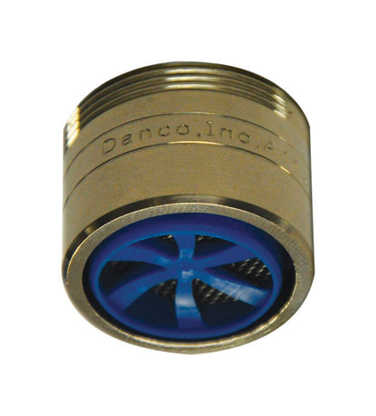 Dual aerator by Emery Jensen with 1.5 GPM flow rate, designed for plumbing fixtures, in a durable brass finish.