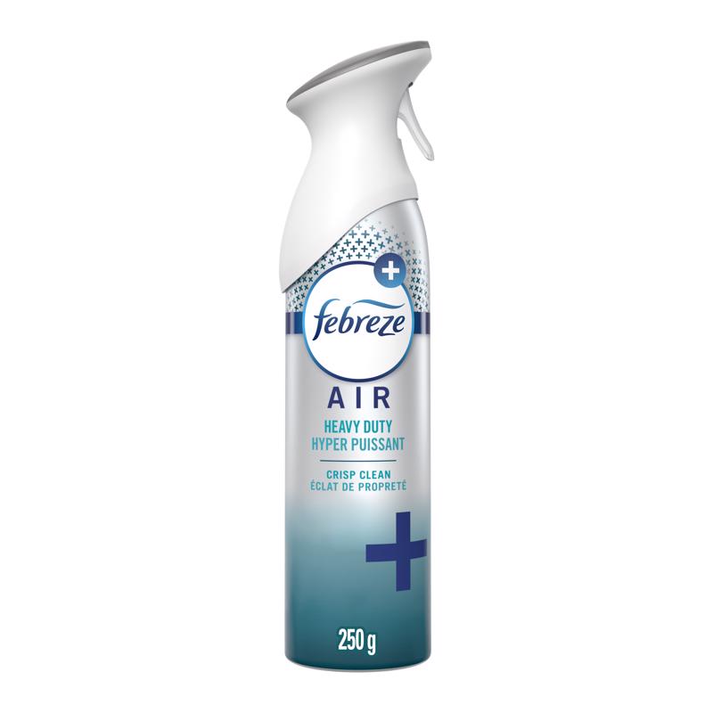 Emery Jensen aerosol air freshener spray bottle labeled AR FRS SPRY CRS CLN ARSL, designed to freshen indoor spaces.
