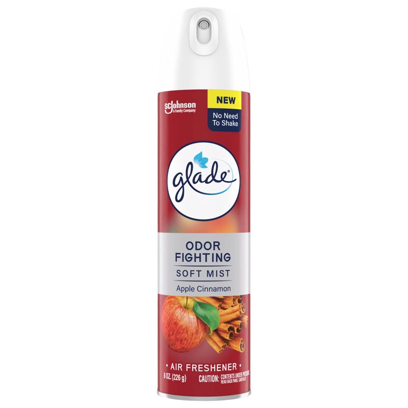 Six Emery Jensen aerosol air fresheners with apple cinnamon scent, shown in white spray cans.