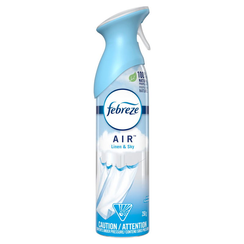 Emery Jensen FEBREZE AE Lin&sky aerosol air fresheners in 8.8oz bottles, pack of 6, designed to freshen indoor air.