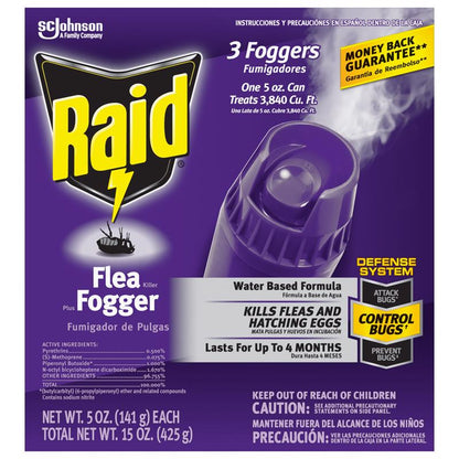 Emery Jensen flea killer fog 15oz aerosol fogger in a can, used for pest control and flea extermination in homes.