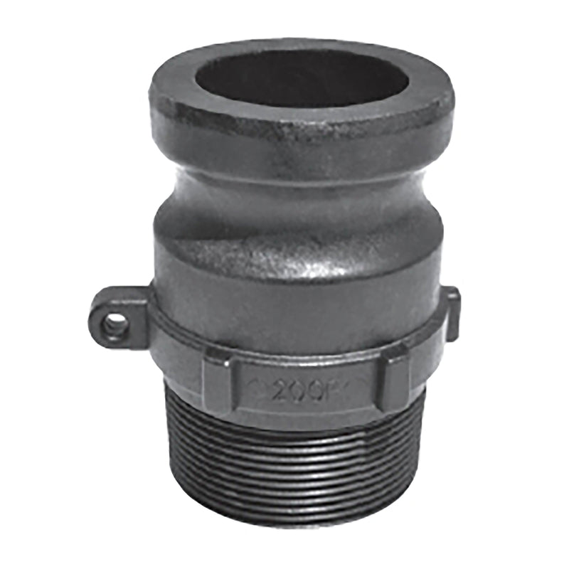 Emery Jensen 2-inch Malex coupler for AG sprayer fittings, durable metal connector with male NPT threads for irrigation equipment