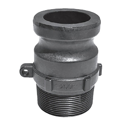 Emery Jensen 2-inch Malex coupler for AG sprayer fittings, durable metal connector with male NPT threads for irrigation equipment