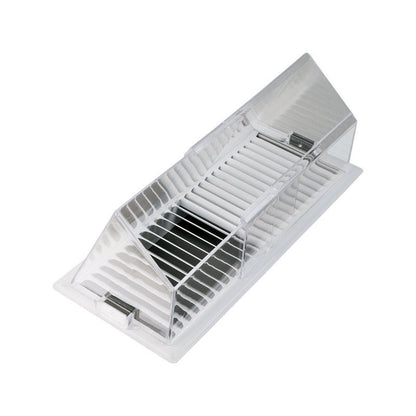 Emery Jensen deflector air floor regulator, a metal air deflector for floor ventilation systems, designed to direct airflow efficiently.