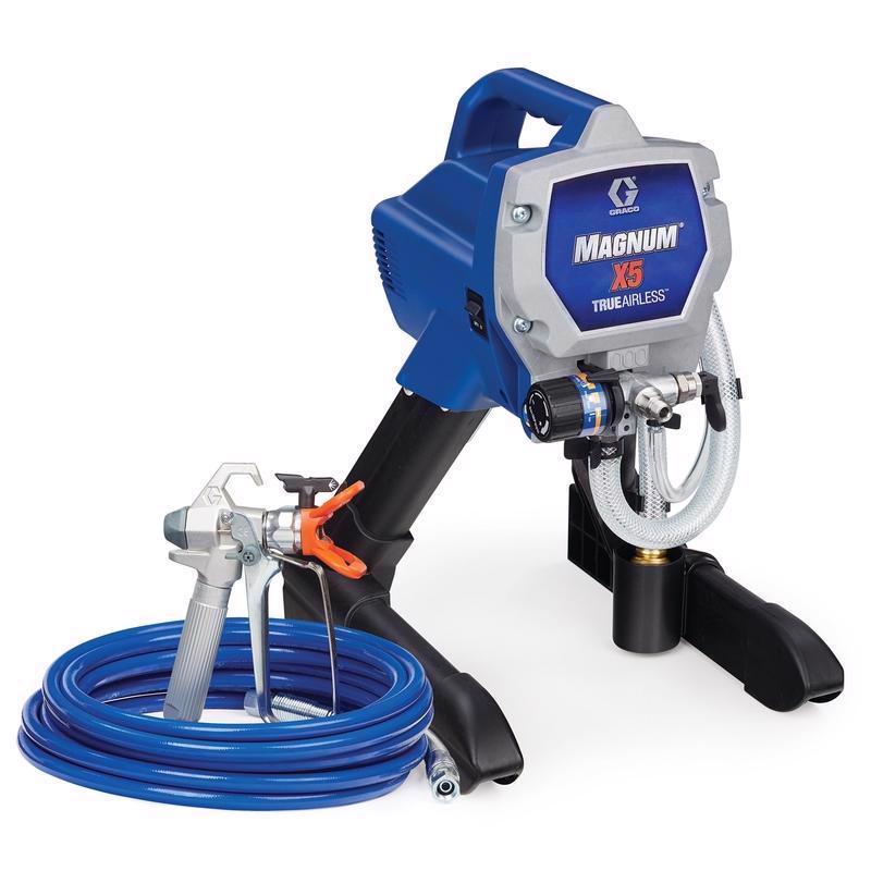Emery Jensen airless paint sprayer with 0.27 GPM flow rate, designed for efficient, even indoor and outdoor painting projects.