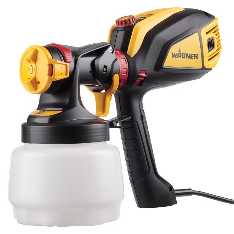 Emery Jensen FLEXIO 595 airless paint sprayer with spray gun and hose, designed for efficient interior and exterior painting projects.