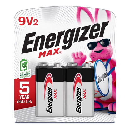 BATTERY ALKALINE 9V 2PK