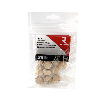 Pack of 5 Emery Jensen BTTN PLG RND Birch 1/2 inch dowels for woodworking and furniture projects.