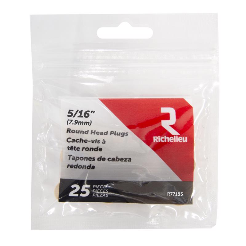 HEAD PLG RND BIRCH 5/16" - Pack of 5