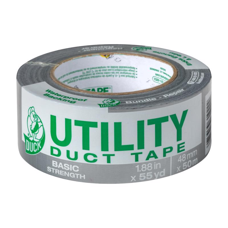 All-purpose Emery Jensen duct tape roll, 1.88 inches by 55 yards, durable and versatile for sealing, repairs, and bundling.
