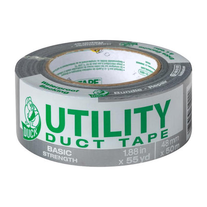 All-purpose Emery Jensen duct tape roll, 1.88 inches by 55 yards, durable and versatile for sealing, repairs, and bundling.