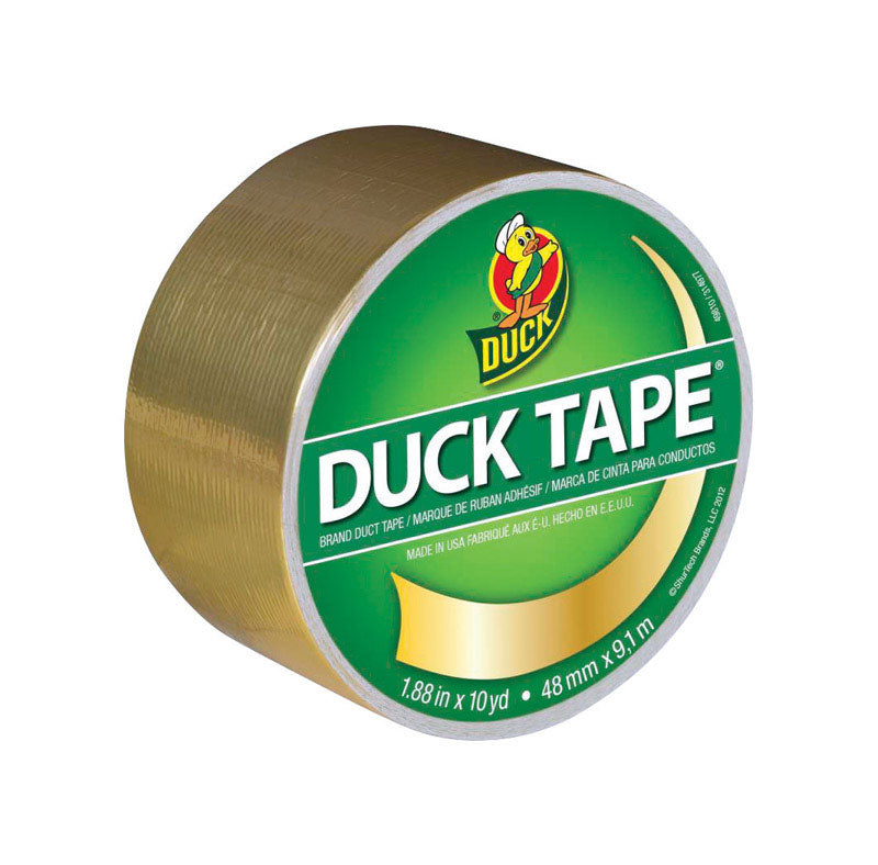 Emery Jensen all-purpose duct tape in metallic gold, 10-yard roll, suitable for repairs and sealing projects.