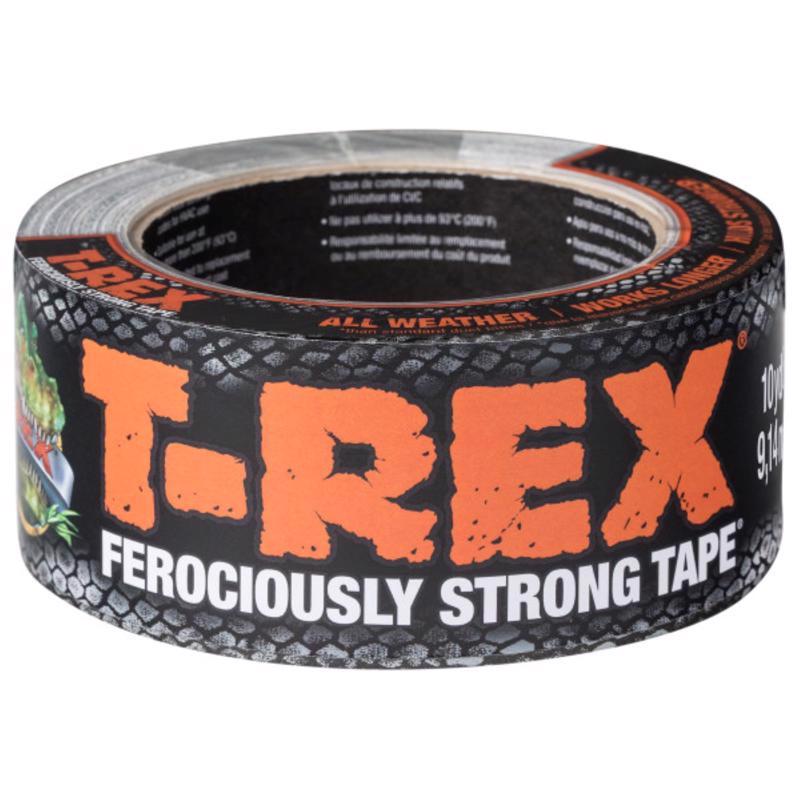 Emery Jensen T-Rex duct tape 10-yard roll, all-purpose gray adhesive tape for repairs and sealing projects.