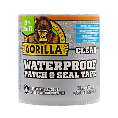 WTRPROF TAPE CLR 4"X8'