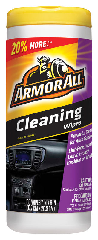 Emery Jensen Armor All all-purpose cleaning wipes showing the pack of versatile cleaning wipes for surfaces and interiors