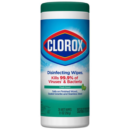 Emery Jensen Clorox disinfectant all-purpose cleaner 35-pack bottles for household and commercial cleaning.
