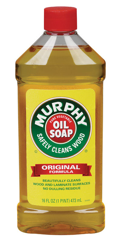 All-purpose Emery Jensen Murphy Oil Liquid soap in a 16oz bottle, ideal for cleaning and polishing surfaces.