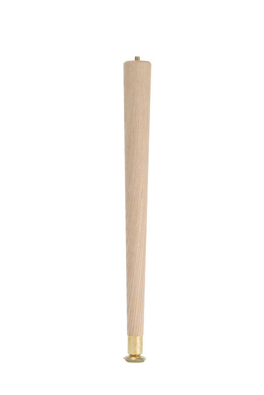 Round wooden table leg by Emery Jensen, 3.5 inches, used for all types of tables, showcasing a smooth, natural wood finish.