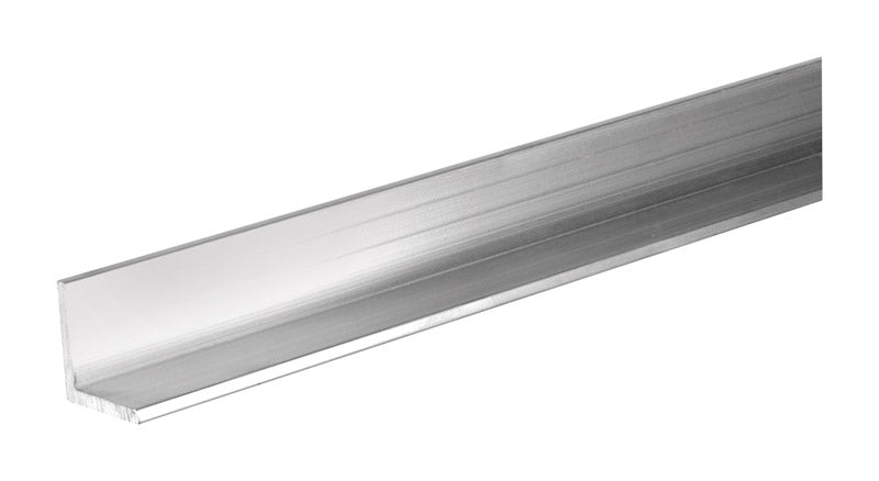 Aluminum angle bar from Emery Jensen, 1/8 inch thick, 3/4 inch width, 48 inches long, used for construction and framing projects.
