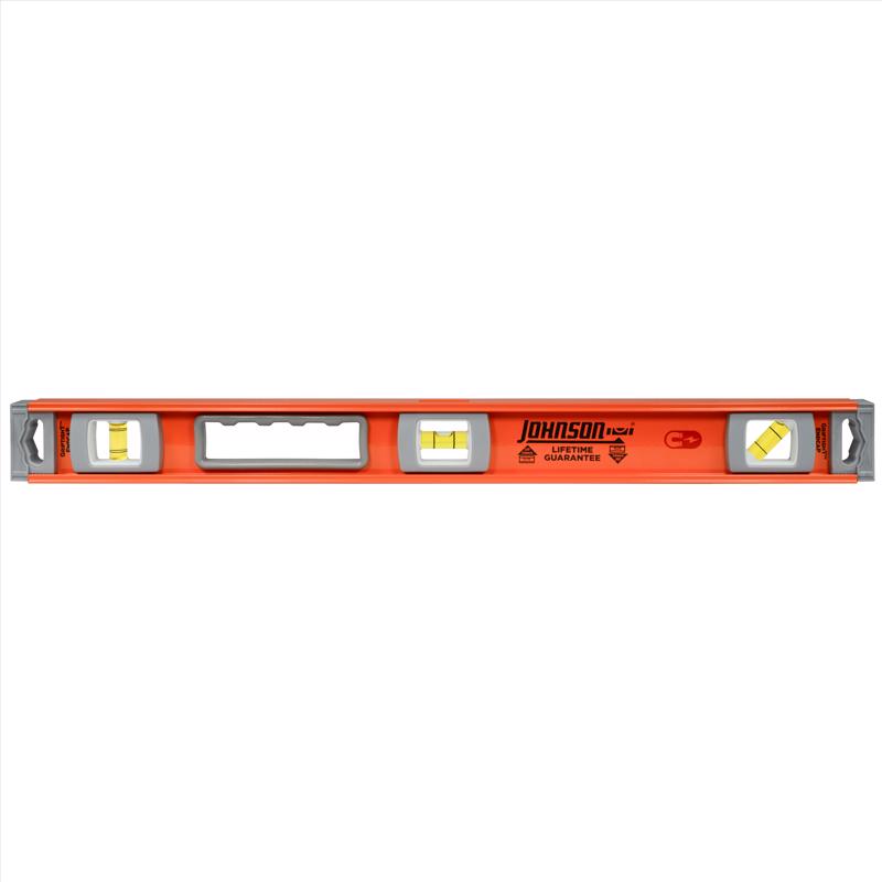 Two Emery Jensen 24-inch aluminum I-beam levels with bubble vials for accurate leveling and measuring.