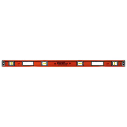 Two 48-inch aluminum I-beam levels by Emery Jensen, durable construction, showing bubble vials for accurate leveling.