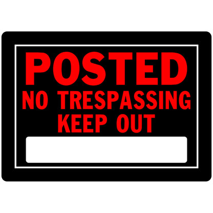 NO TRSPASS SIGN 10X14" - Pack of 6