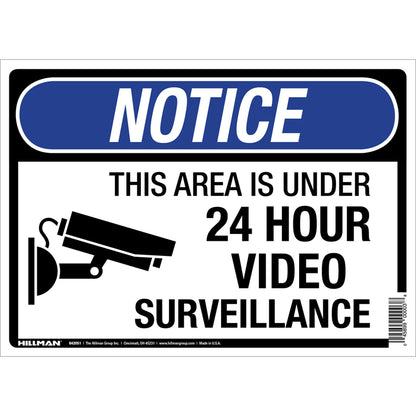 SIGN 24HR SURVEIL 10X14" - Pack of 6