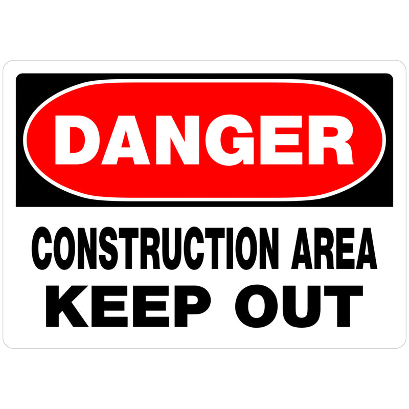 SIGN DNGR CONSRCT 10X14" - Pack of 6