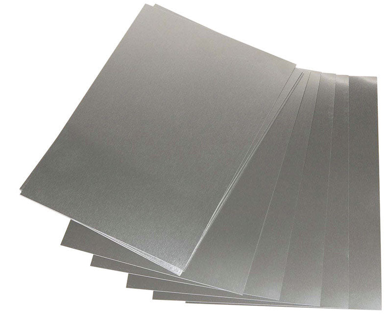 Set of 10 Emery Jensen flashing aluminum valleys, 5x7 inch, for roofing installation and weatherproofing.