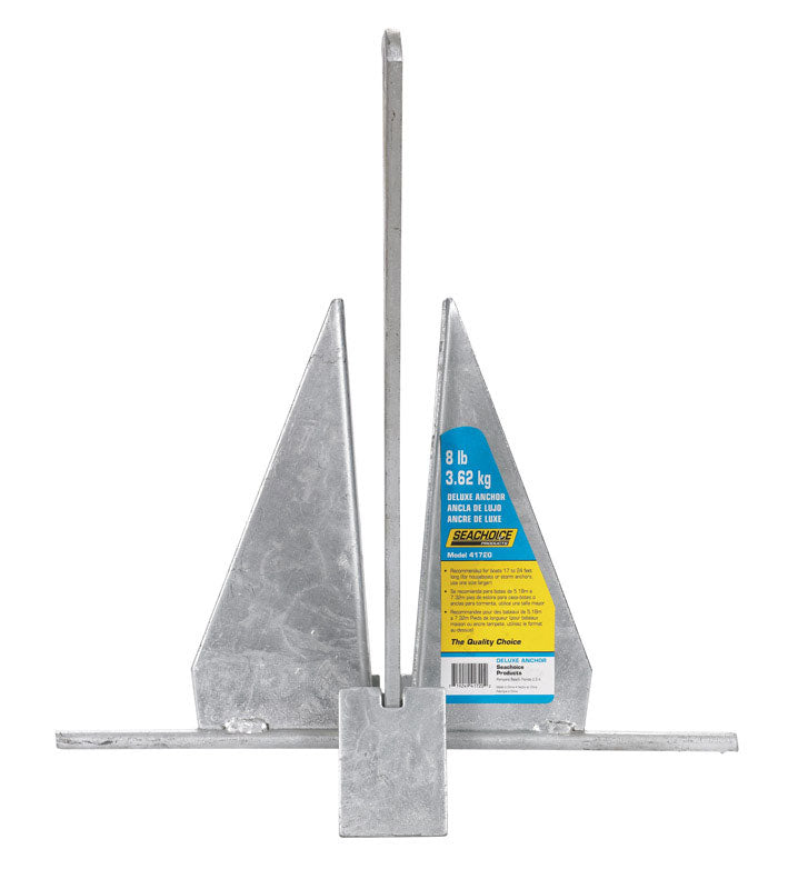 Emery Jensen Anchor Deluxe 8lb with chain and rope for secure marine anchoring and boating applications.