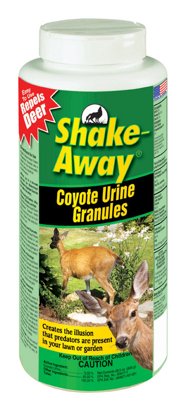 Emery Jensen Deer Repel Gran, 28.5 oz, animal and rodent repellent granules for outdoor pest control.