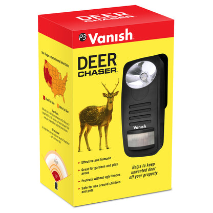 Emery Jensen ELC Deer Repeller for animal and rodent control, showing the device in a natural outdoor setting.