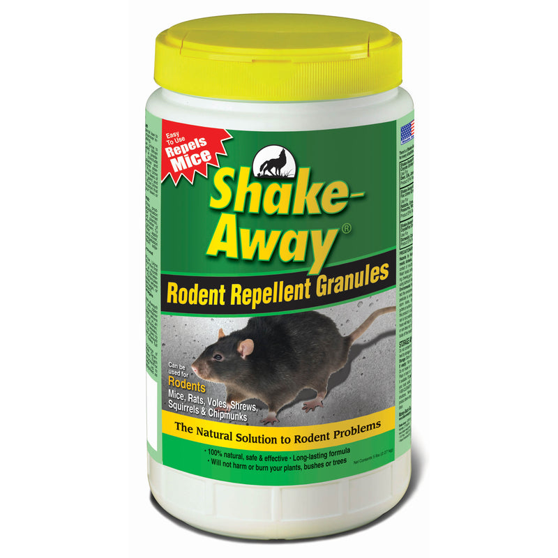 Emery Jensen rodent repellent granules in a 5lb bag, designed to deter mice and rats from indoor and outdoor spaces.
