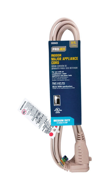 APPL CORD 14/3GA BEIG 9'